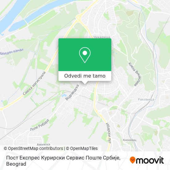 Пост Експрес Курирски Сервис Поште Србије mapa