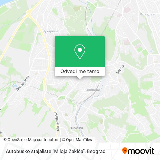 Autobusko stajalište “Miloja Zakića” mapa