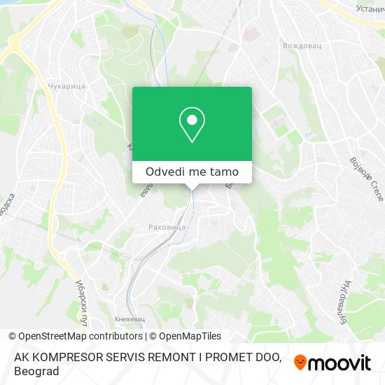 AK KOMPRESOR SERVIS REMONT I PROMET DOO mapa