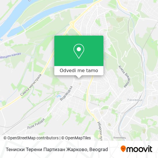 Тениски Терени Партизан Жарково mapa