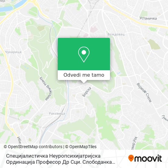 Специјалистичка Неуропсихијатријска Ординација Професор Др Сци. Слободанка Тодоровић mapa