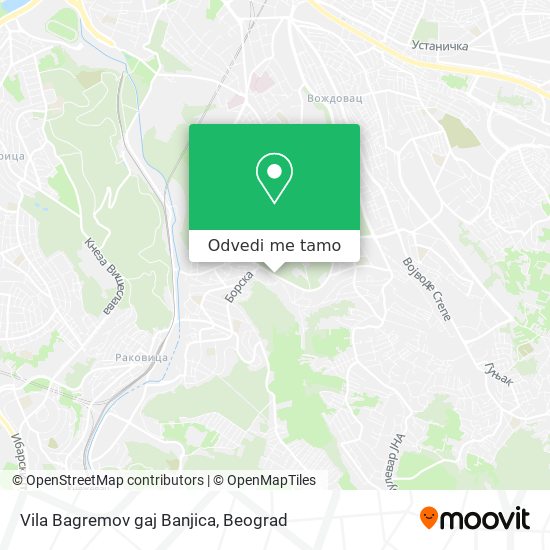 Vila Bagremov gaj Banjica mapa