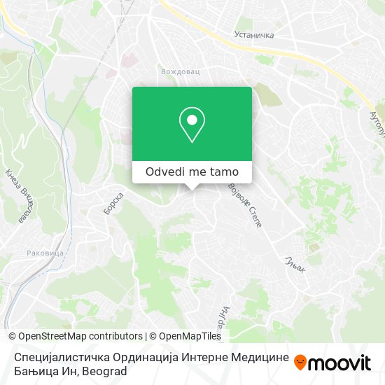 Специјалистичка Ординација Интерне Медицине Бањица Ин mapa