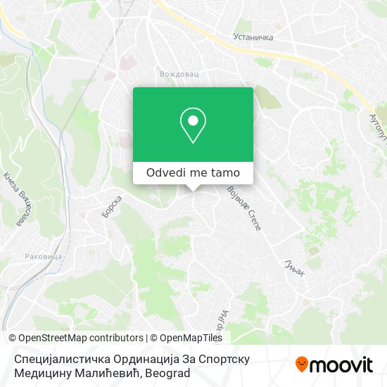 Специјалистичка Ординација За Спортску Медицину Малићевић mapa