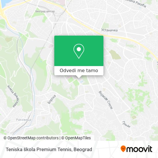 Teniska škola Premium Tennis mapa