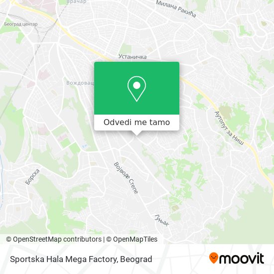 Sportska Hala Mega Factory mapa