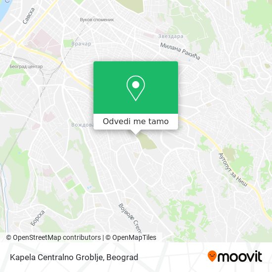 Kapela Centralno Groblje mapa