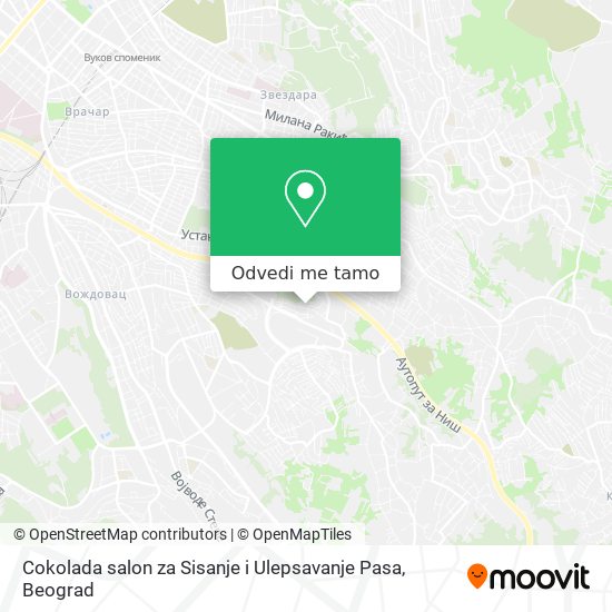 Cokolada salon za Sisanje i Ulepsavanje Pasa mapa