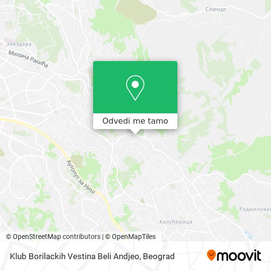 Klub Borilackih Vestina Beli Andjeo mapa