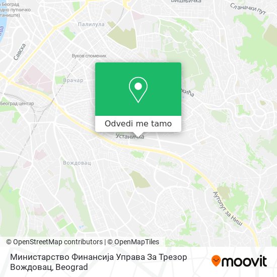 Министарство Финансија Управа За Трезор Вождовац mapa