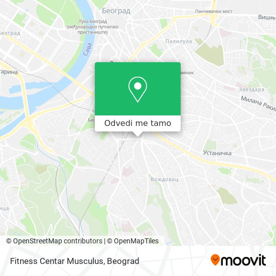 Fitness Centar Musculus mapa