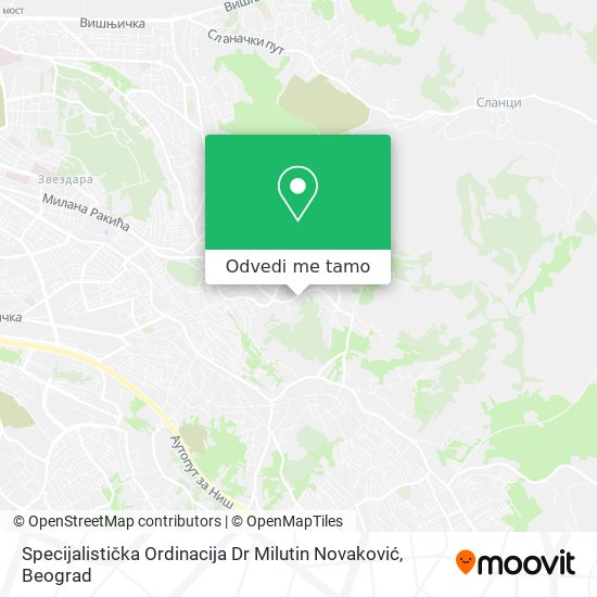 Specijalistička Ordinacija Dr Milutin Novaković mapa