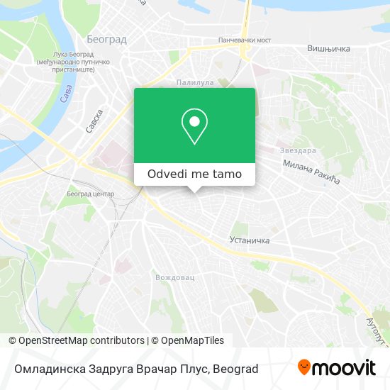 Омладинска Задруга Врачар Плус mapa