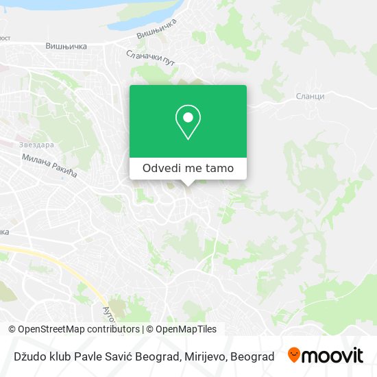 Džudo klub Pavle Savić Beograd, Mirijevo mapa