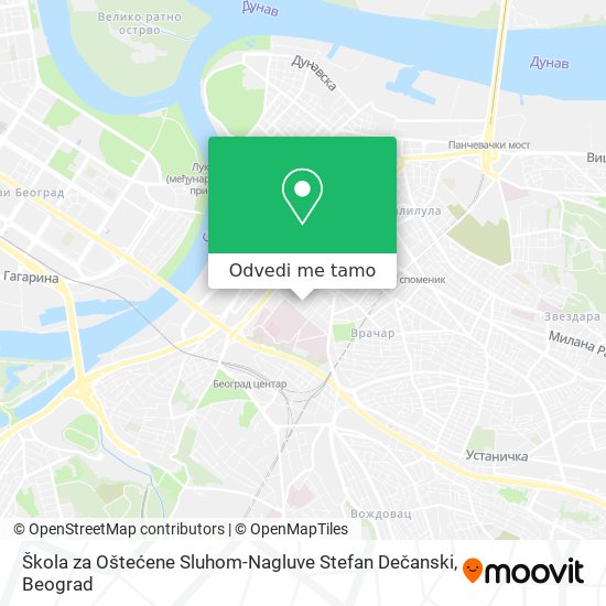 Škola za Oštećene Sluhom-Nagluve Stefan Dečanski mapa