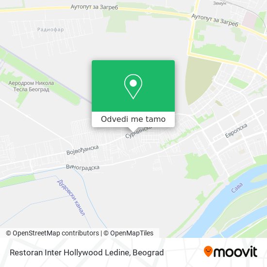 Restoran Inter Hollywood Ledine mapa