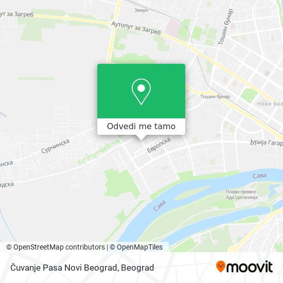 Čuvanje Pasa Novi Beograd mapa