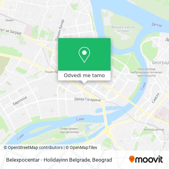 Belexpocentar - Holidayinn Belgrade mapa