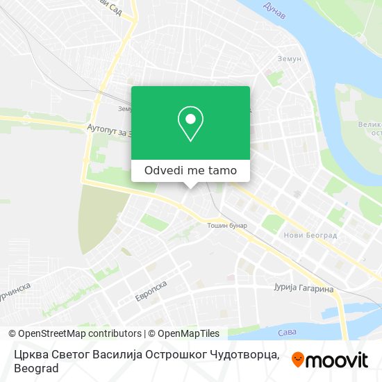 Црква Светог Василија Острошког Чудотворца mapa