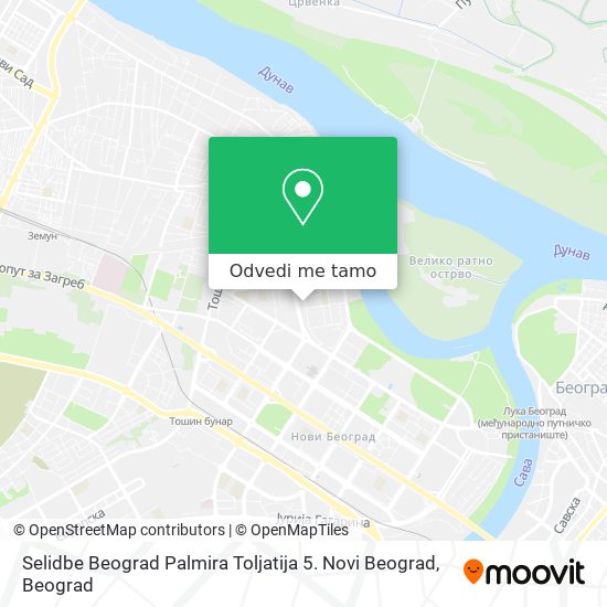 Selidbe Beograd Palmira Toljatija 5. Novi Beograd mapa