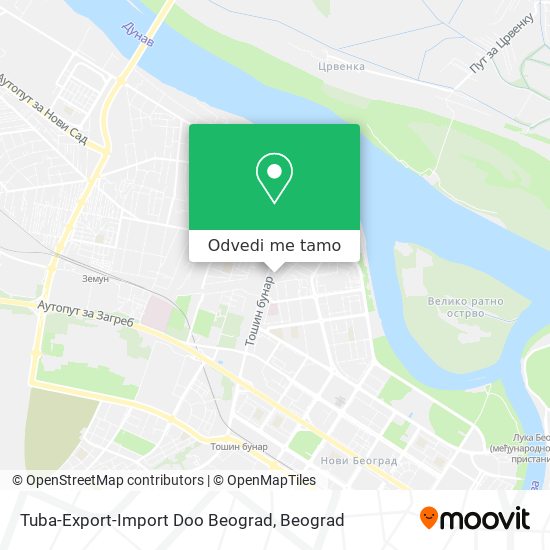 Tuba-Export-Import Doo Beograd mapa