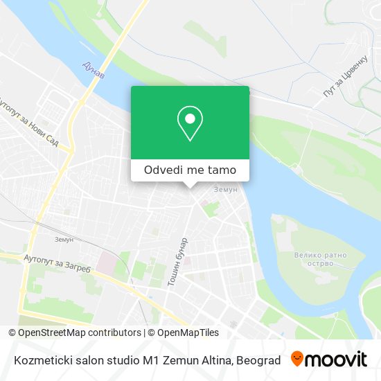 Kozmeticki salon studio M1 Zemun Altina mapa