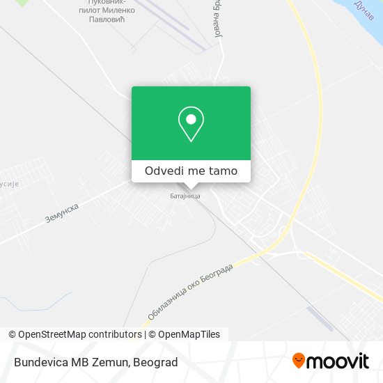 Bundevica MB Zemun mapa