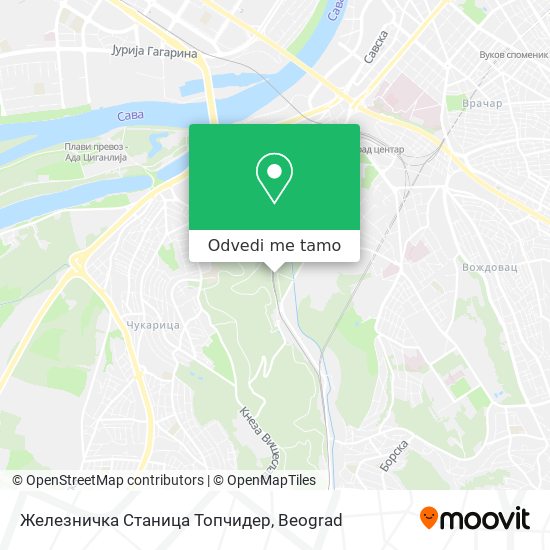 Железничка Станица Топчидер mapa