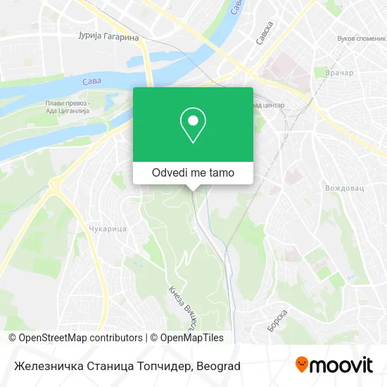 Железничка Станица Топчидер mapa