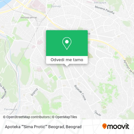 Apoteka ""Sima Protić"" Beograd mapa