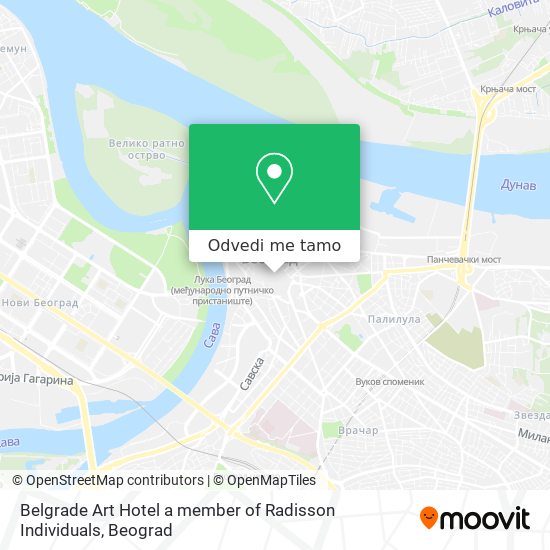 Belgrade Art Hotel a member of Radisson Individuals mapa