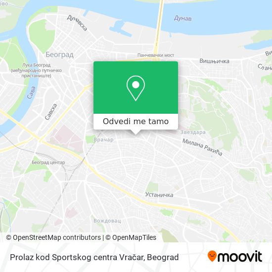 Prolaz kod Sportskog centra Vračar mapa