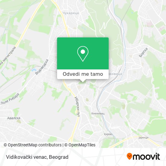 Vidikovački venac mapa