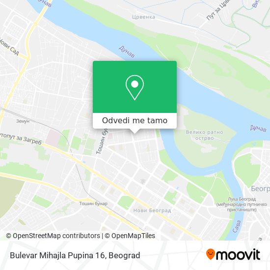 Bulevar Mihajla Pupina 16 mapa