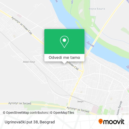 Ugrinovački put 38 mapa