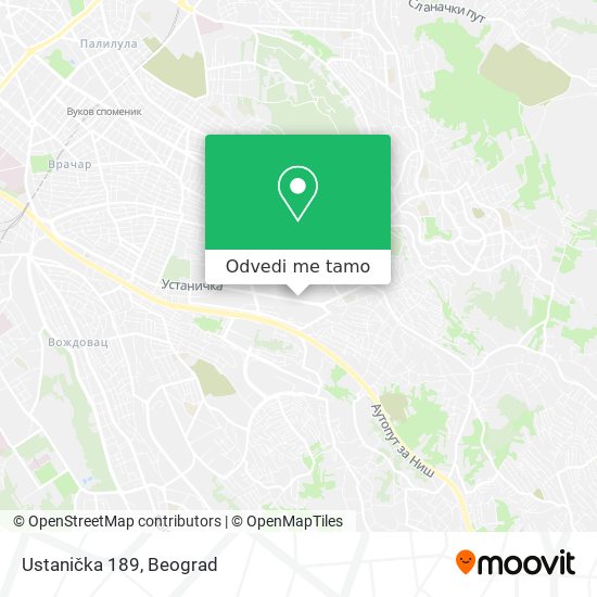 Ustanička 189 mapa