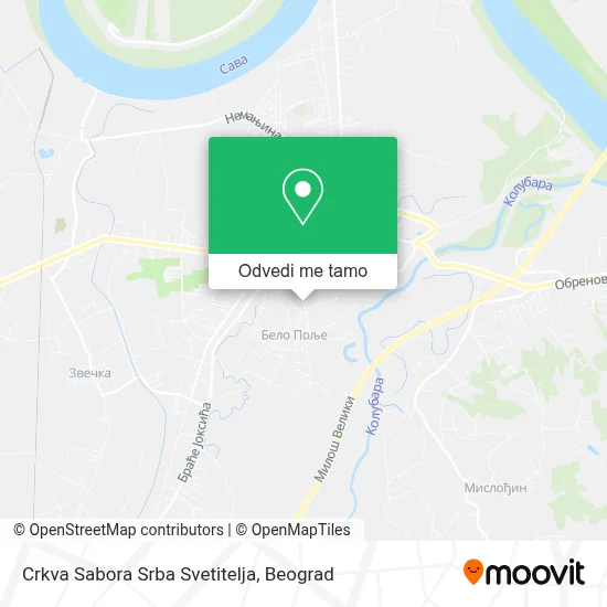 Crkva Sabora Srba Svetitelja mapa