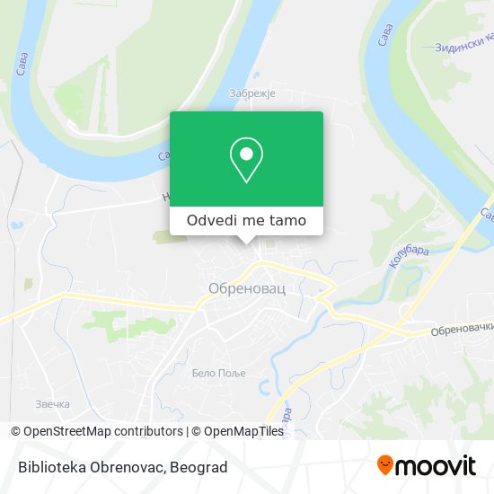 Biblioteka Obrenovac mapa