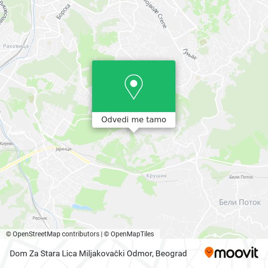 Dom Za Stara Lica Miljakovački Odmor mapa