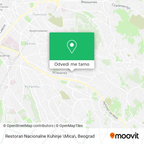 Restoran Nacionalne Kuhinje \Mica\ mapa