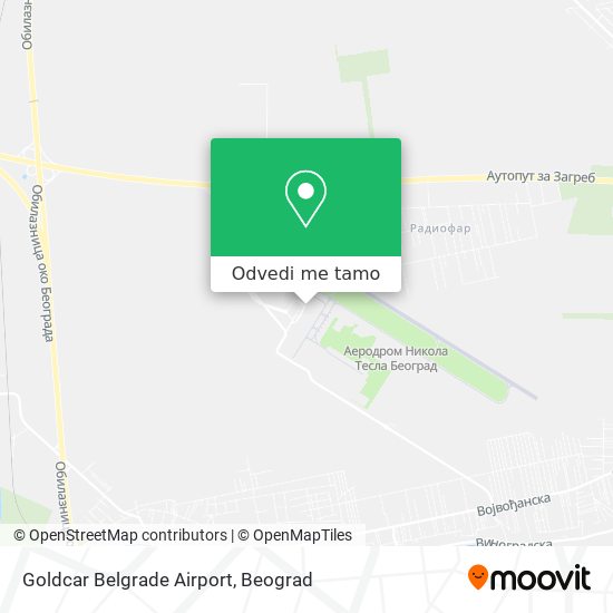Goldcar Belgrade Airport mapa