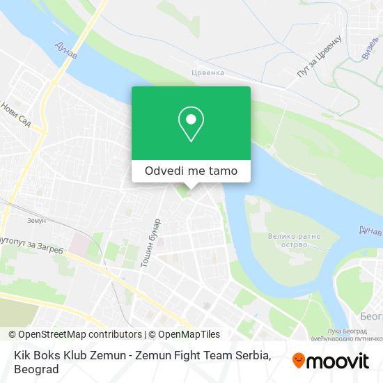 Kik Boks Klub Zemun - Zemun Fight Team Serbia mapa