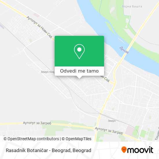 Rasadnik Botaničar - Beograd mapa