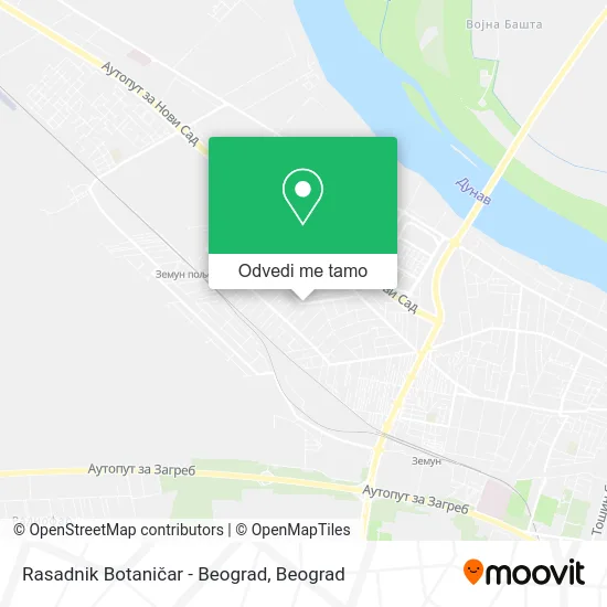Rasadnik Botaničar - Beograd mapa