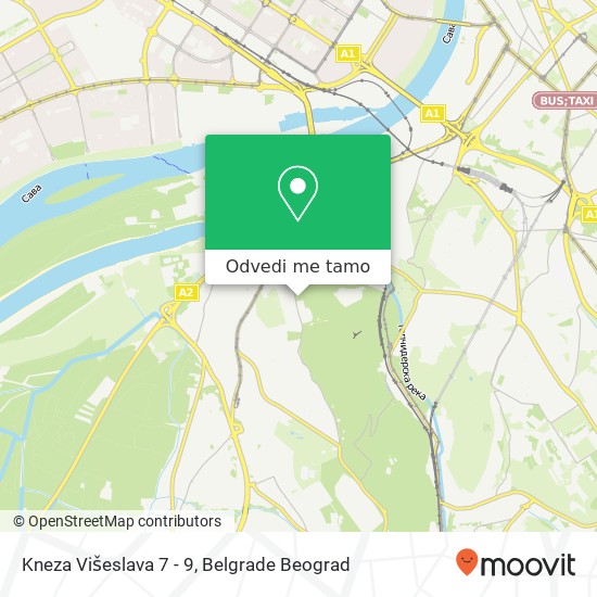 Kneza Višeslava 7 - 9 mapa