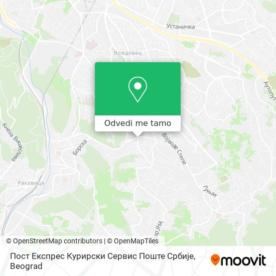 Пост Експрес Курирски Сервис Поште Србије mapa