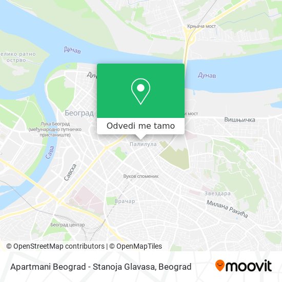 Apartmani Beograd - Stanoja Glavasa mapa