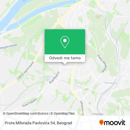 Prote Milorada Pavlovića 54 mapa