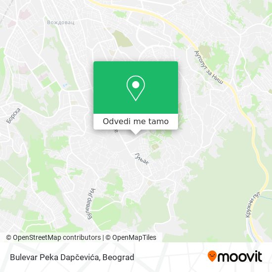 Bulevar Peka Dapčevića mapa