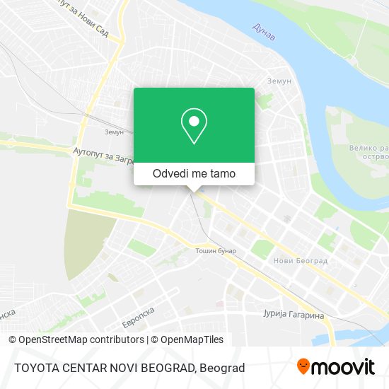 TOYOTA CENTAR NOVI BEOGRAD mapa